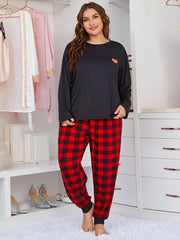Plus Size Plaid Pajama Set