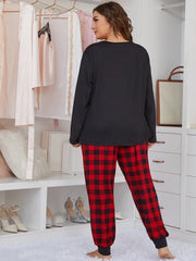 Plus Size Plaid Pajama Set
