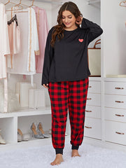 Plus Size Plaid Pajama Set
