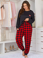 Plus Size Plaid Pajama Set