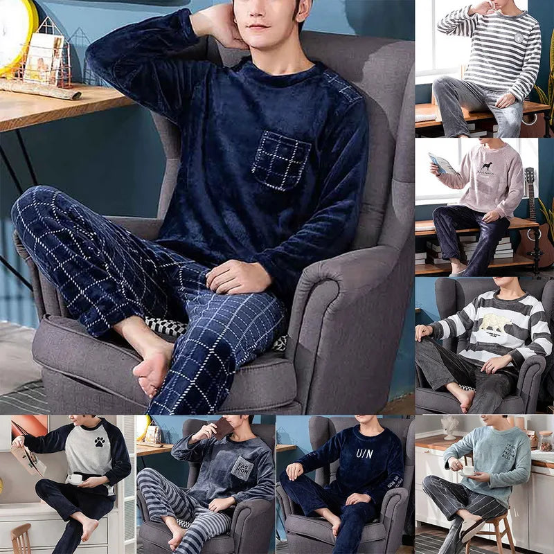 Men's Winter Flannel Pajama Set