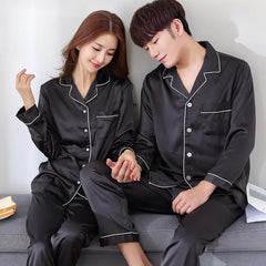 Solid Color Silk Satin Pajama Set