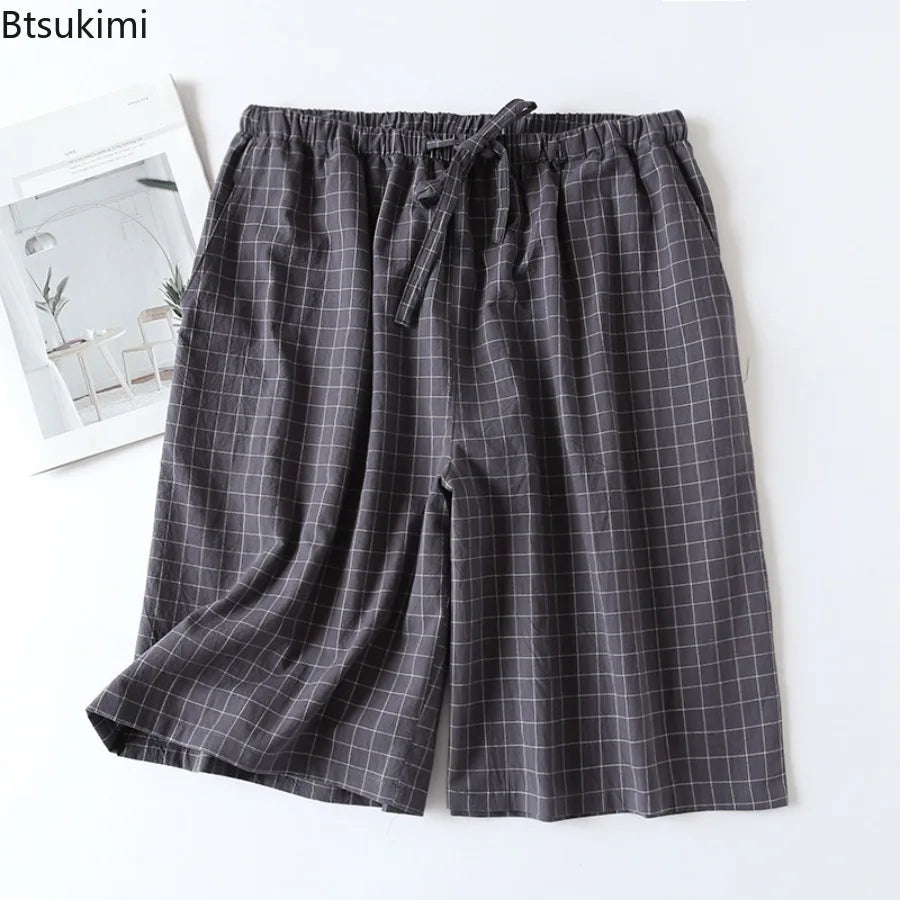 Plaid Cotton Pajama Shorts