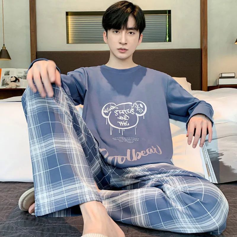 Men's Spring and Autumn Pajama Set