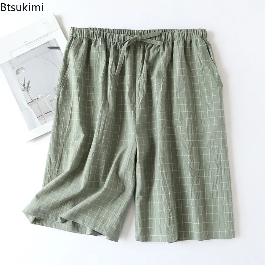 Plaid Cotton Pajama Shorts
