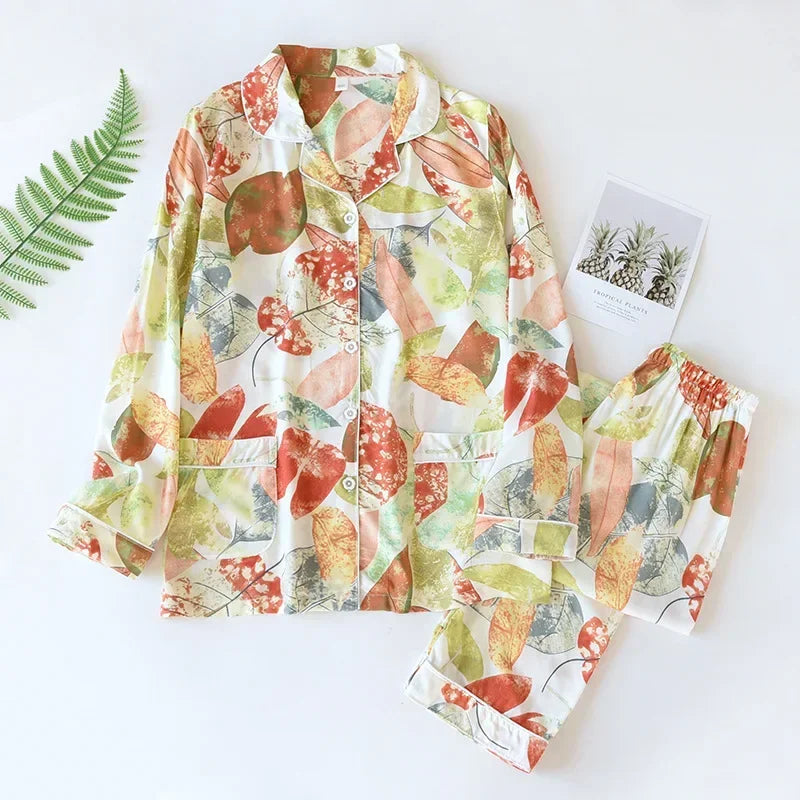 Women's Viscose Long-Sleeved Pajama Suit