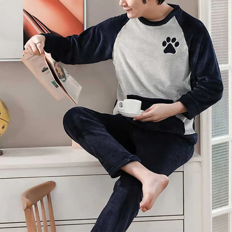 Men's Winter Flannel Pajama Set