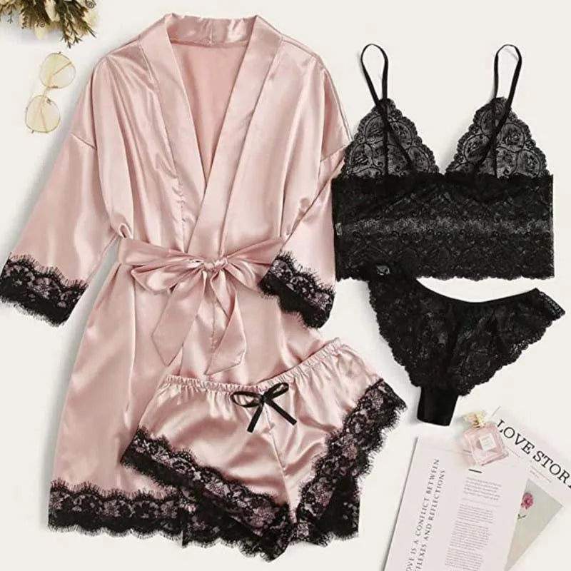 Elegant 4-Piece Women's Sleepwear Set