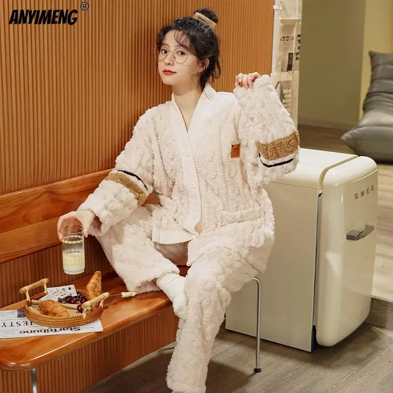Teddy Thermal Velvet Pajama Set