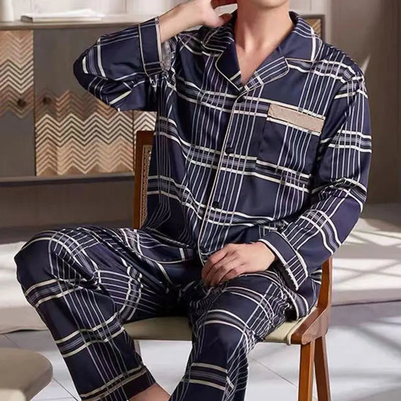 Men's Thermal Checkered Pajama Set