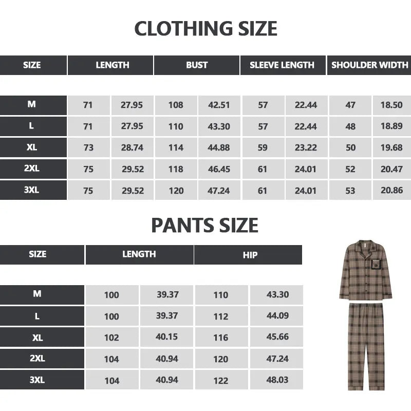 Men's Thermal Checkered Pajama Set
