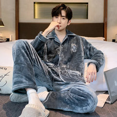 Men's Winter Flannel Pajama Set