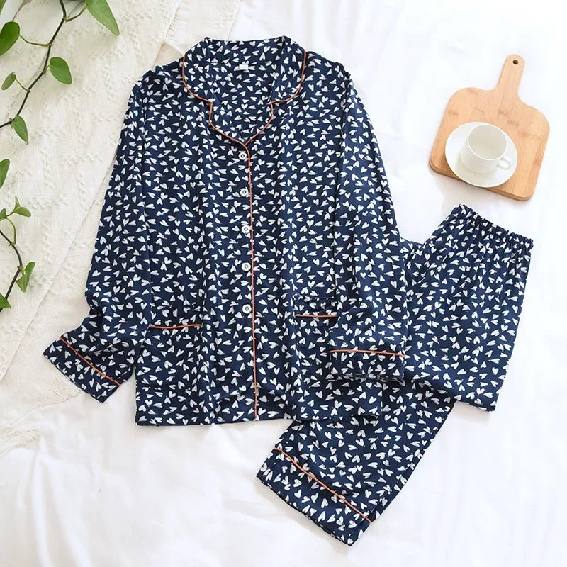 Women's Viscose Long-Sleeved Pajama Suit