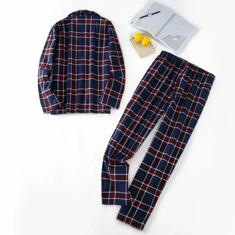Men's Flannel Plaid Pajama Set