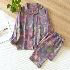 Women's Ink Painting Print Pajama Set