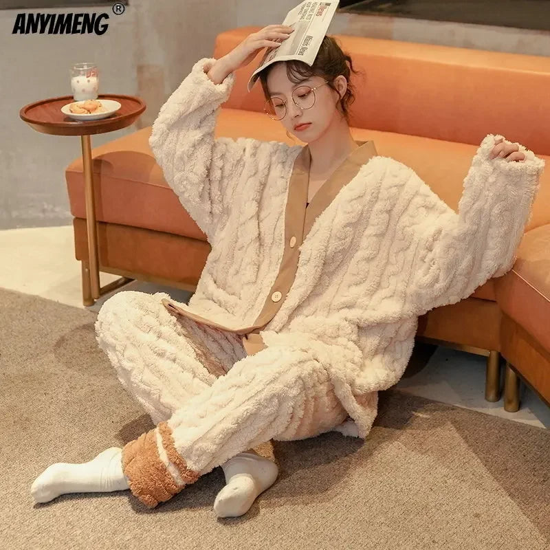 Teddy Thermal Velvet Pajama Set