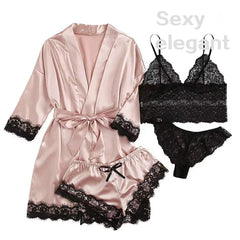 Elegant 4-Piece Women's Sleepwear Set