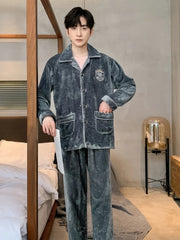 Men's Winter Flannel Pajama Set