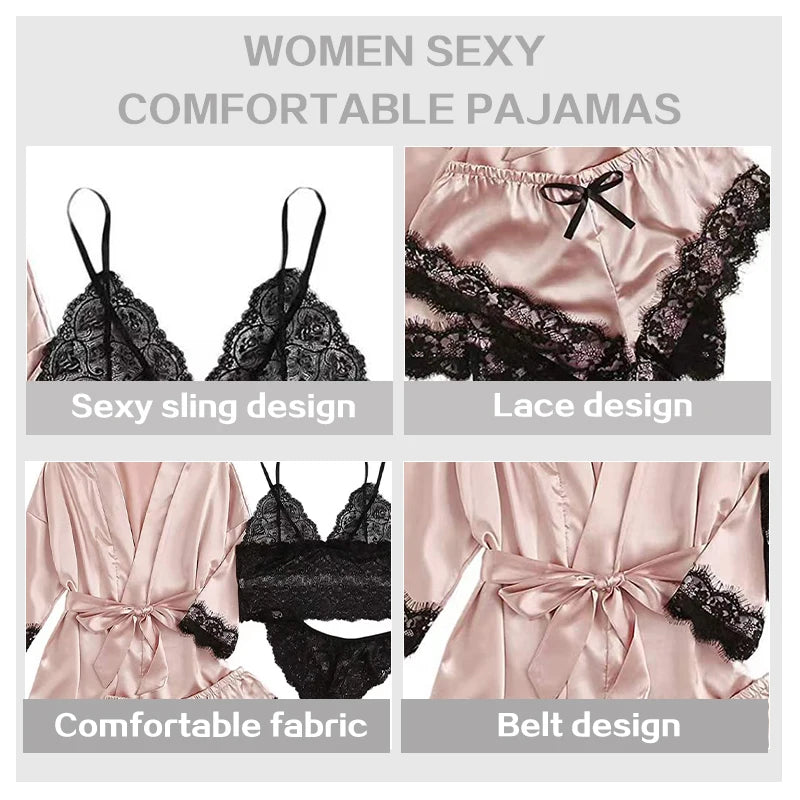 Elegant 4-Piece Women's Sleepwear Set