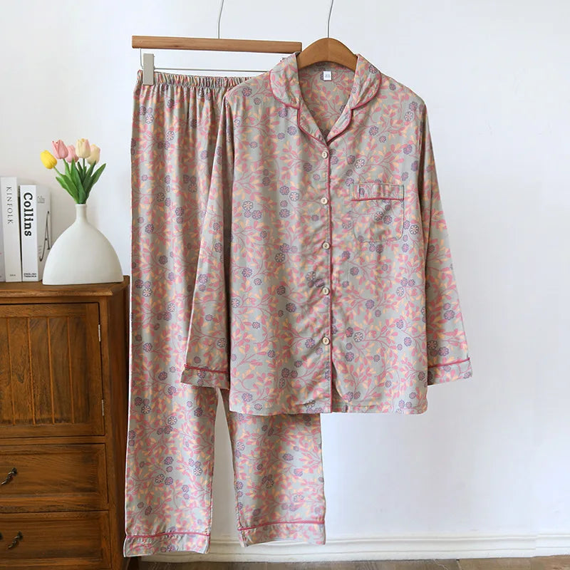 Women's Viscose Long-Sleeved Pajama Suit