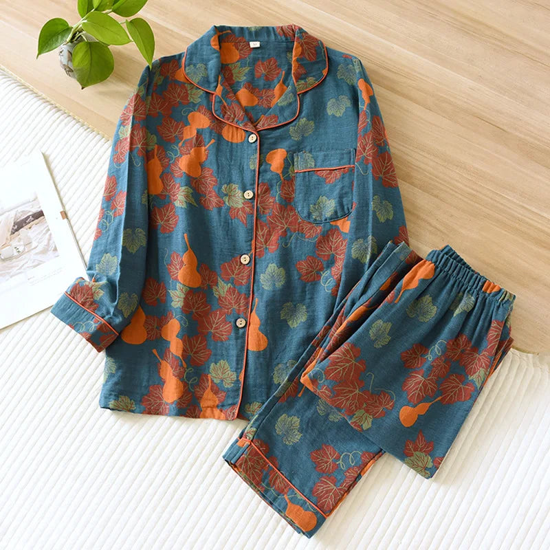 Women's Ink Painting Print Pajama Set