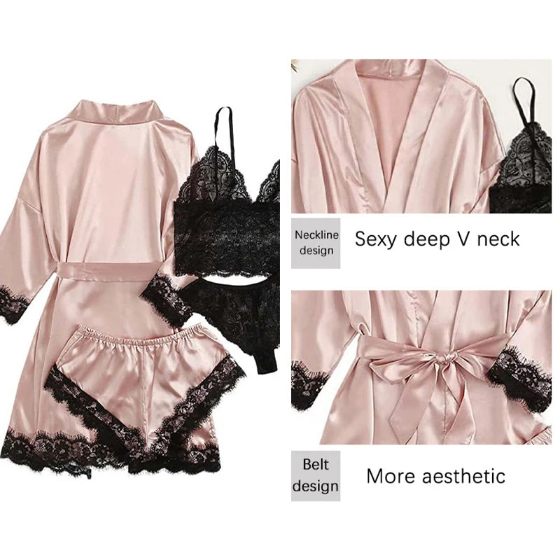 Elegant 4-Piece Women's Sleepwear Set