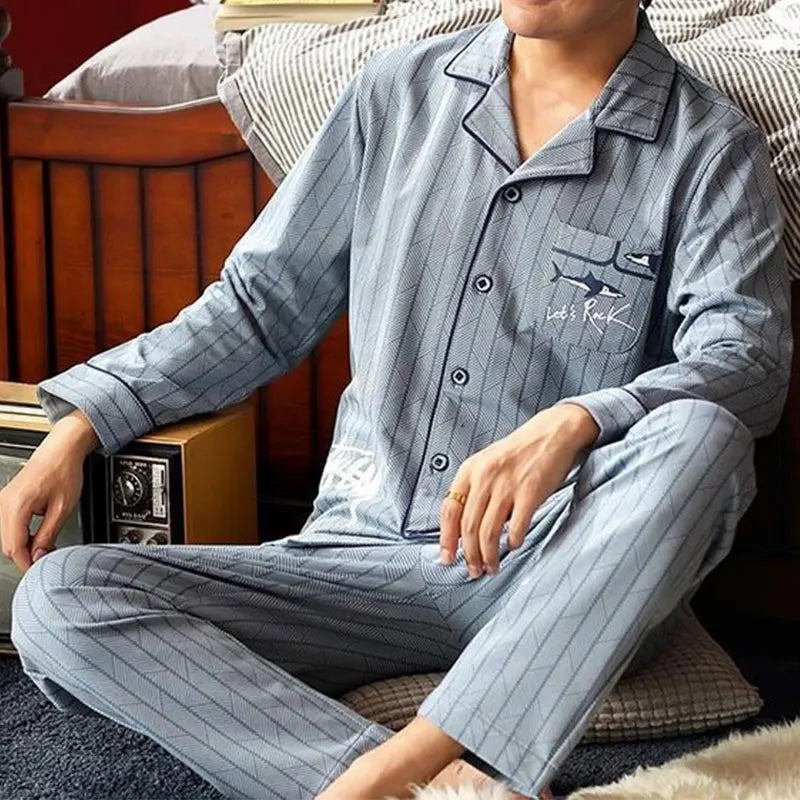 Men's Thermal Checkered Pajama Set