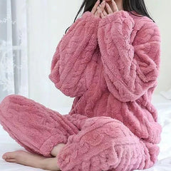 Women's Velvet Ribbed Fleece Pajama Set