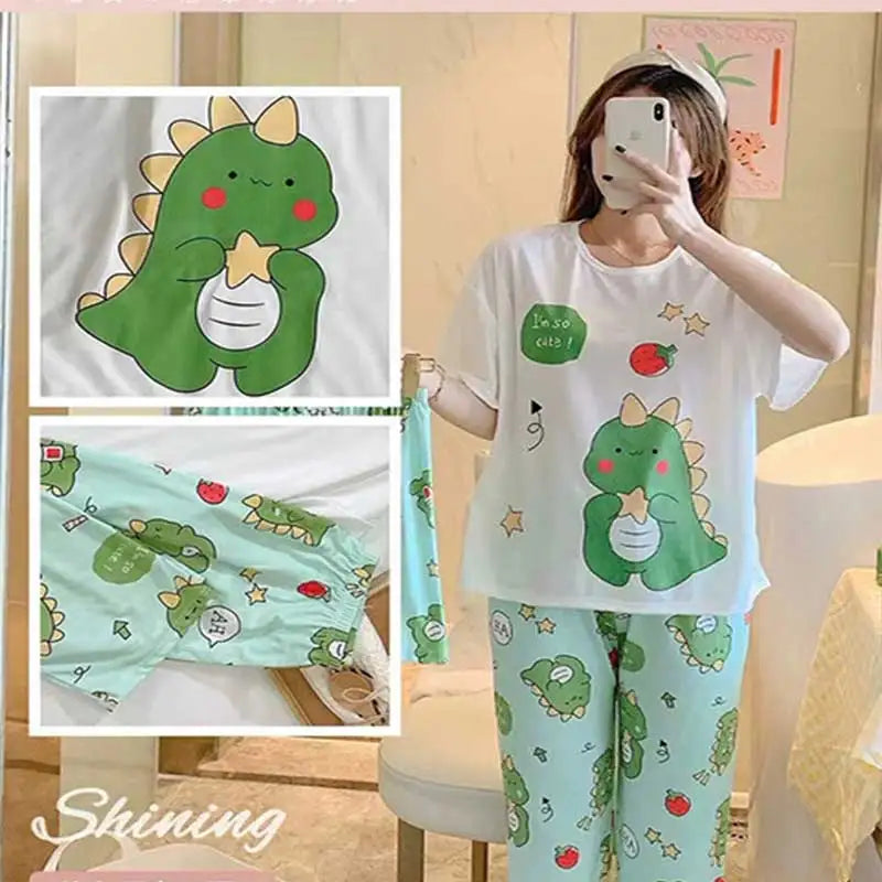 Women's Three-Piece Print Pajama Set