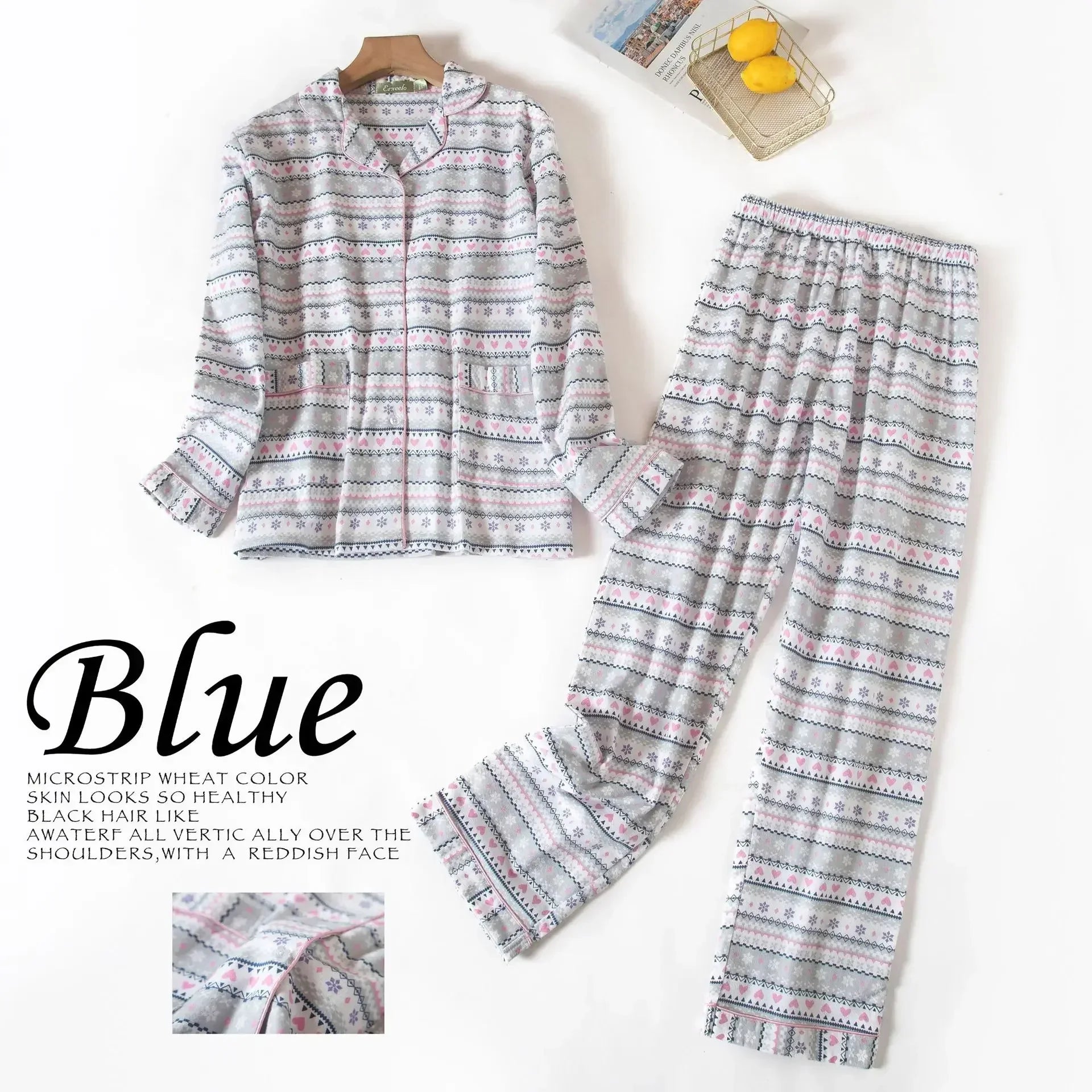 Women's Plus Size Flannel Pajama Set