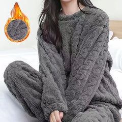 Women's Velvet Ribbed Fleece Pajama Set