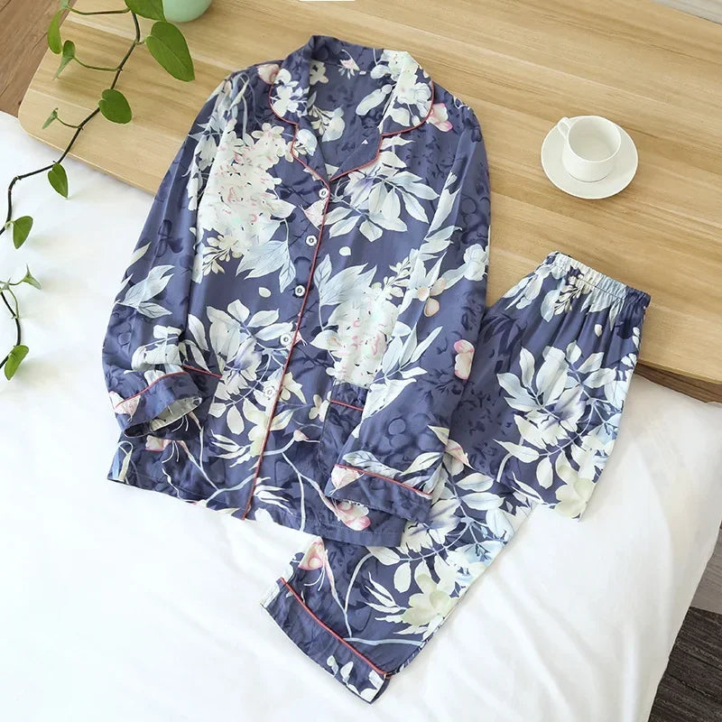 Women's Viscose Long-Sleeved Pajama Suit