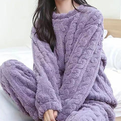 Women's Velvet Ribbed Fleece Pajama Set