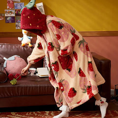 Cartoon Hooded Winter Pajamas