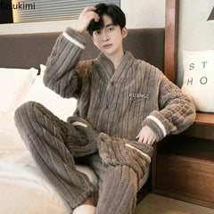 Men's Warm Flannel Pajama Set