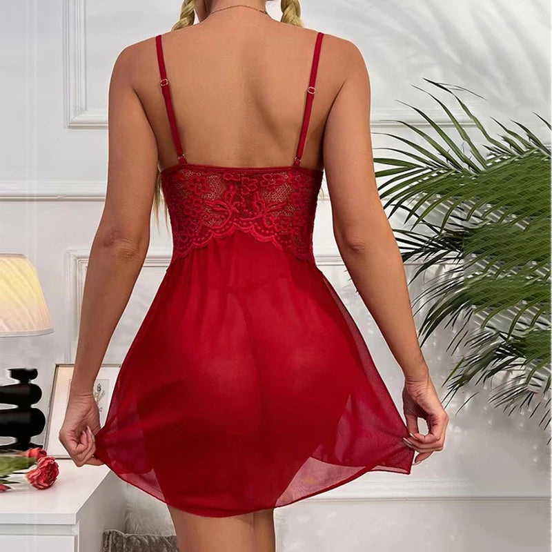 Women's Sexy Lace Crotchless Lingerie