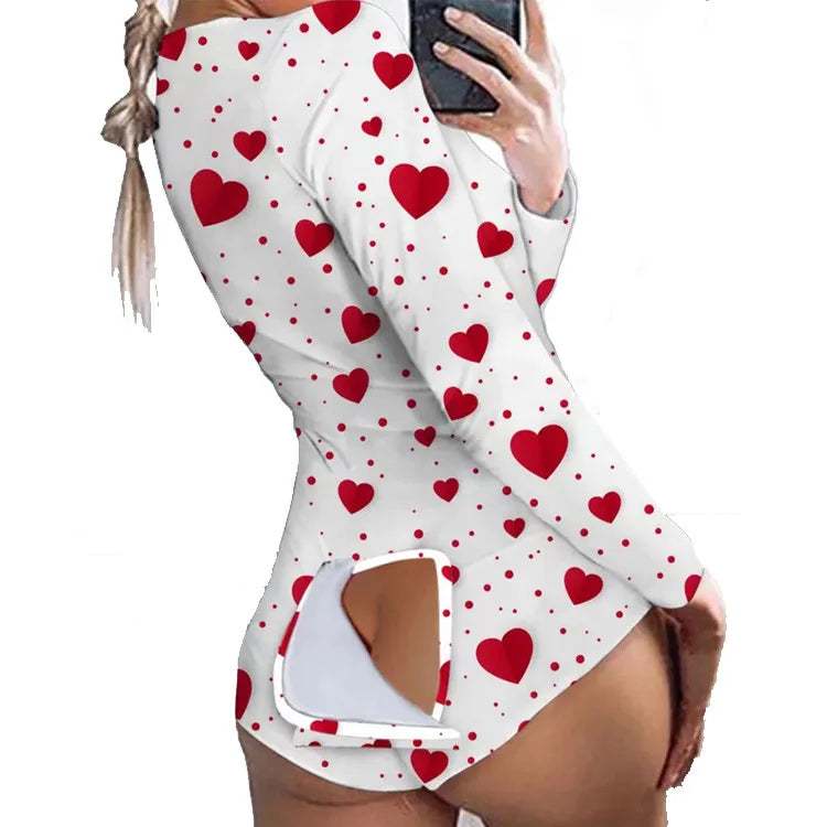 Christmas Open Butt Flap Onesie