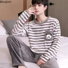 Men's Thick Flannel Pajama Set