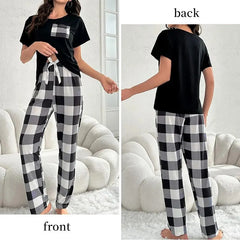 Printed Checkered Pajama Set