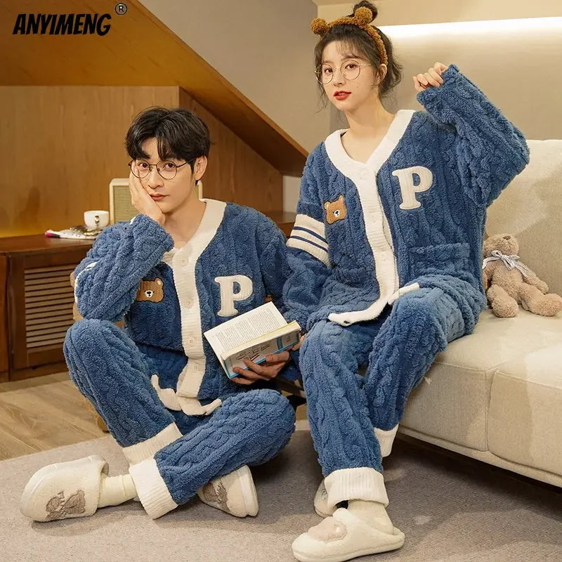 Teddy Thermal Velvet Pajama Set