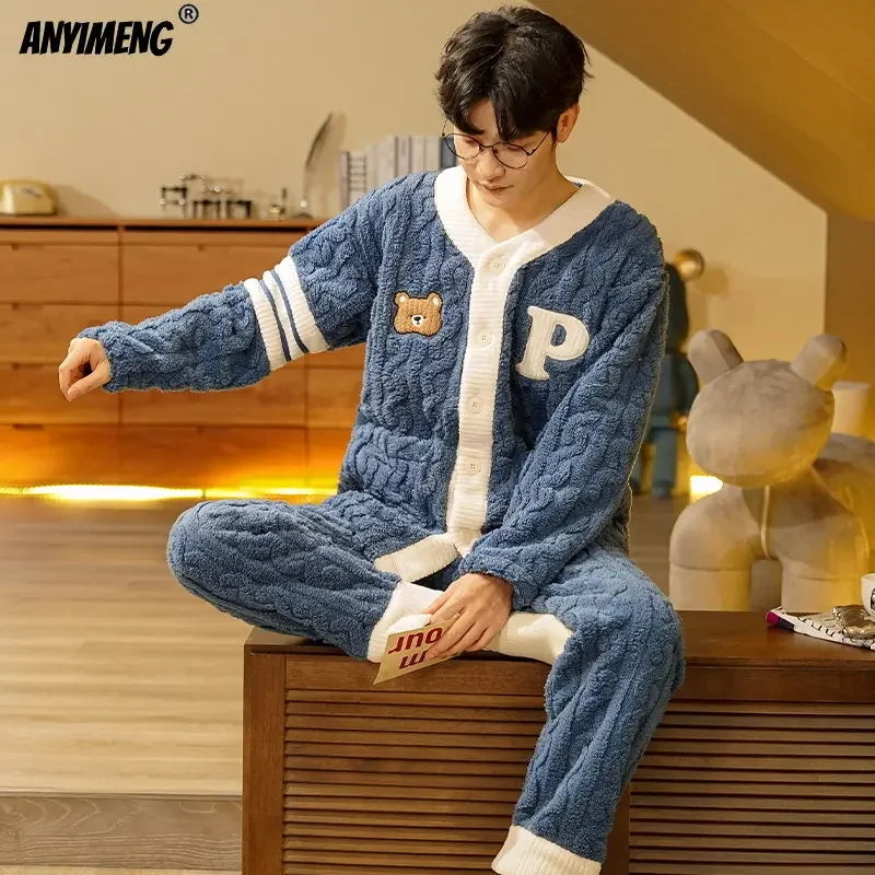 Teddy Thermal Velvet Pajama Set