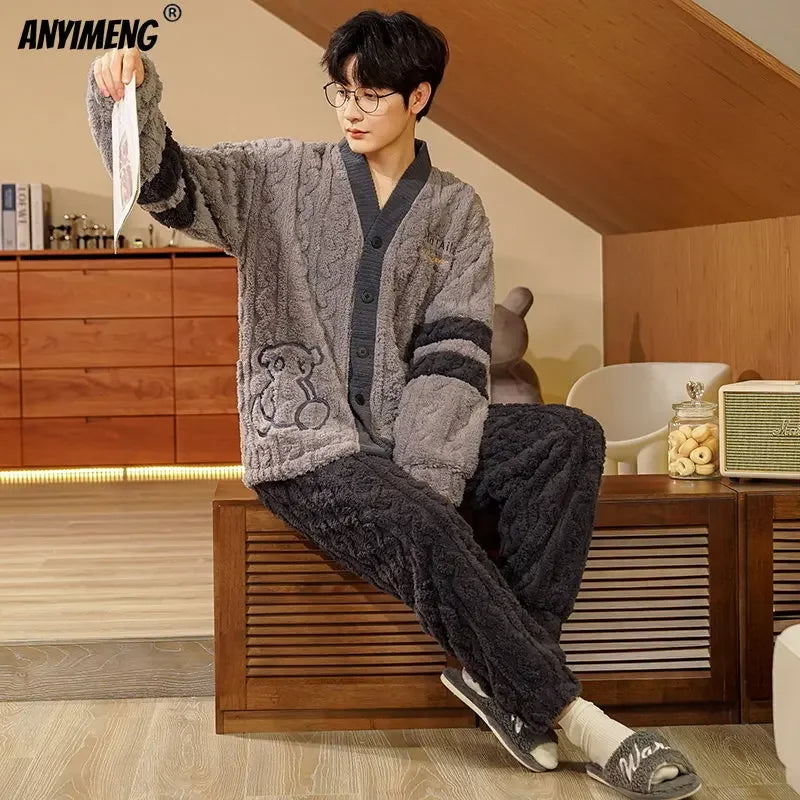 Teddy Thermal Velvet Pajama Set