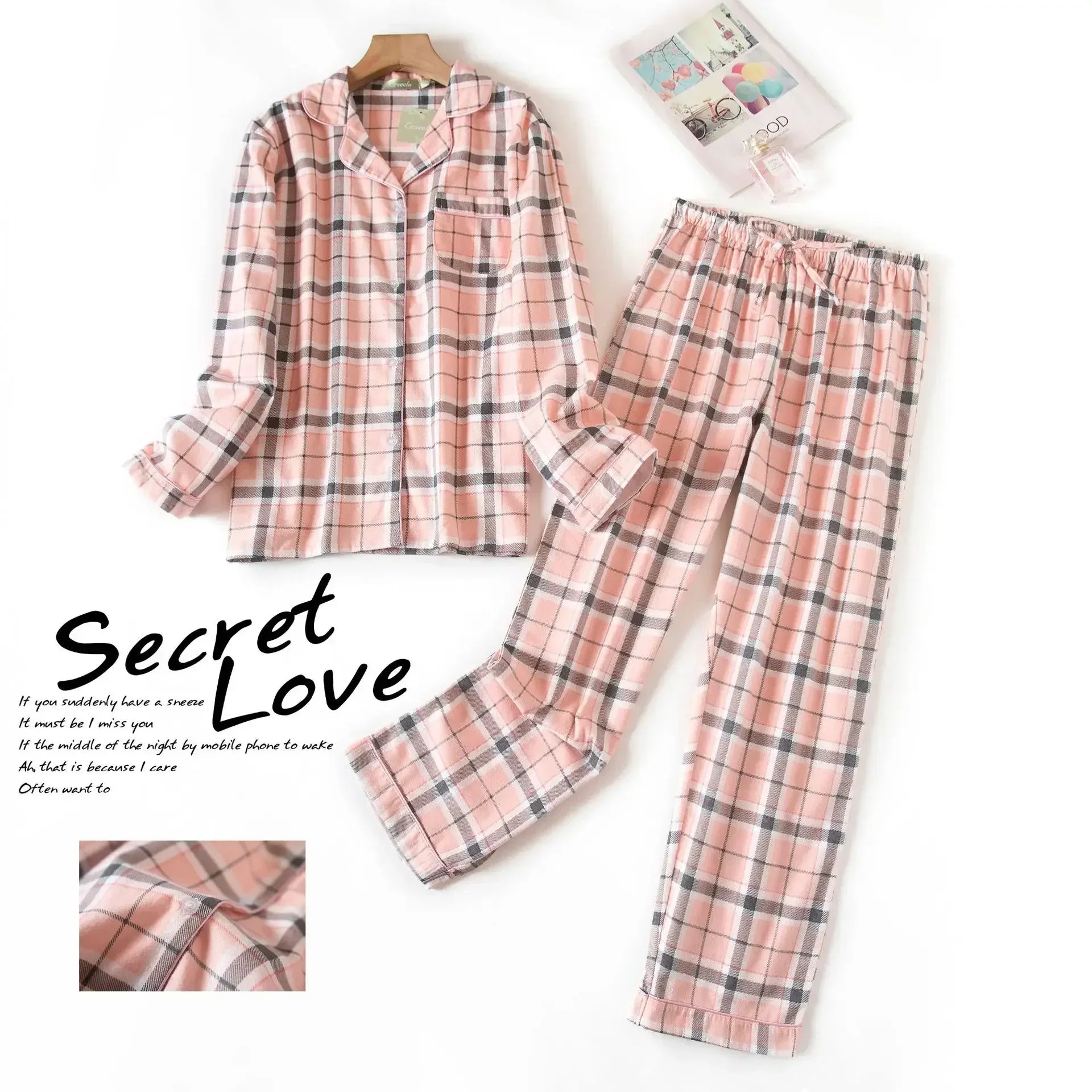 Women's Plus Size Flannel Pajama Set