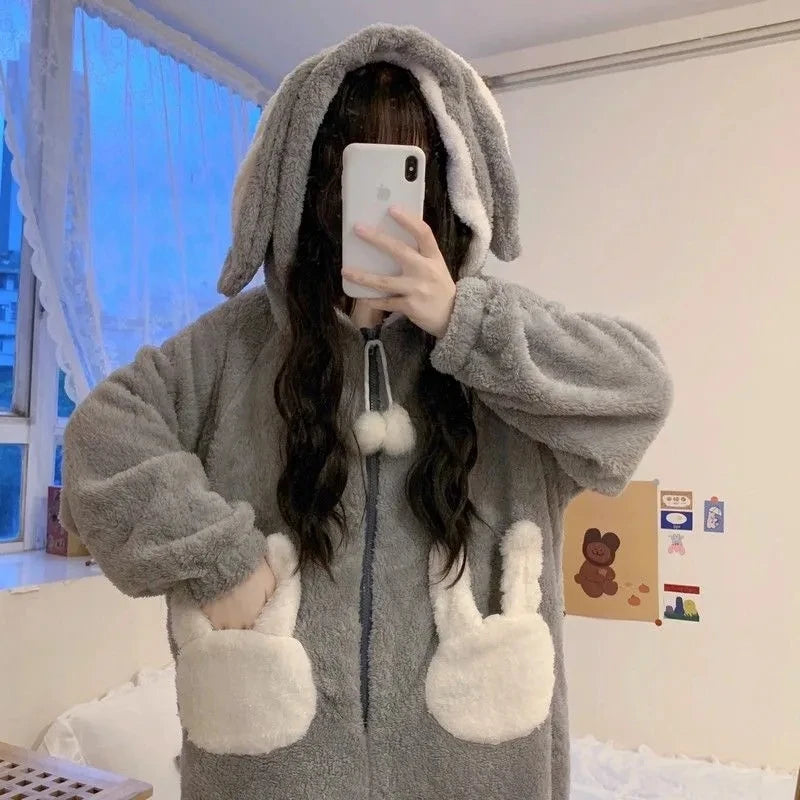 Bunny Hooded Onesie Pajamas