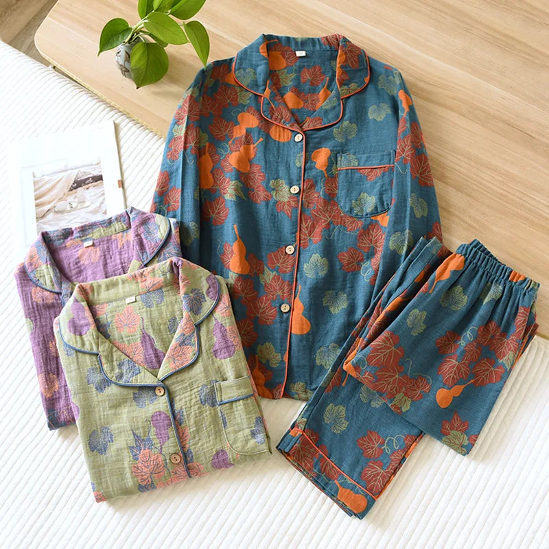 Women's Ink Painting Print Pajama Set