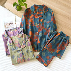 Women's Ink Painting Print Pajama Set