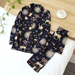 Women's Viscose Long-Sleeved Pajama Suit