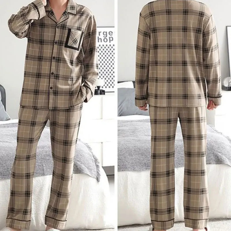Men's Thermal Checkered Pajama Set