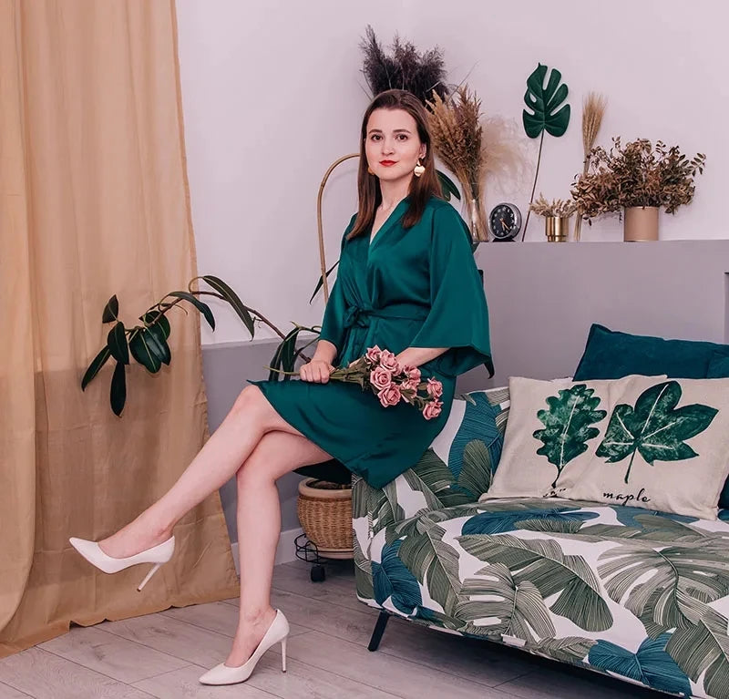 Satin Kimono Robe Set