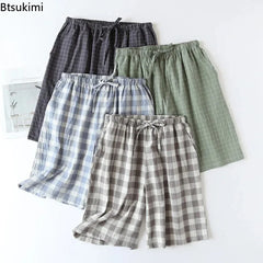 Plaid Cotton Pajama Shorts